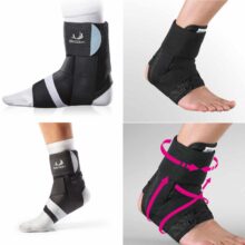Montage of BioSkin Trilok and LP Ankle Brace with Straps